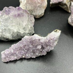 Natural Amethyst Crystal Clusters Set of 6 Brand New